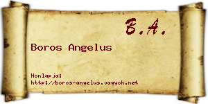 Boros Angelus névjegykártya